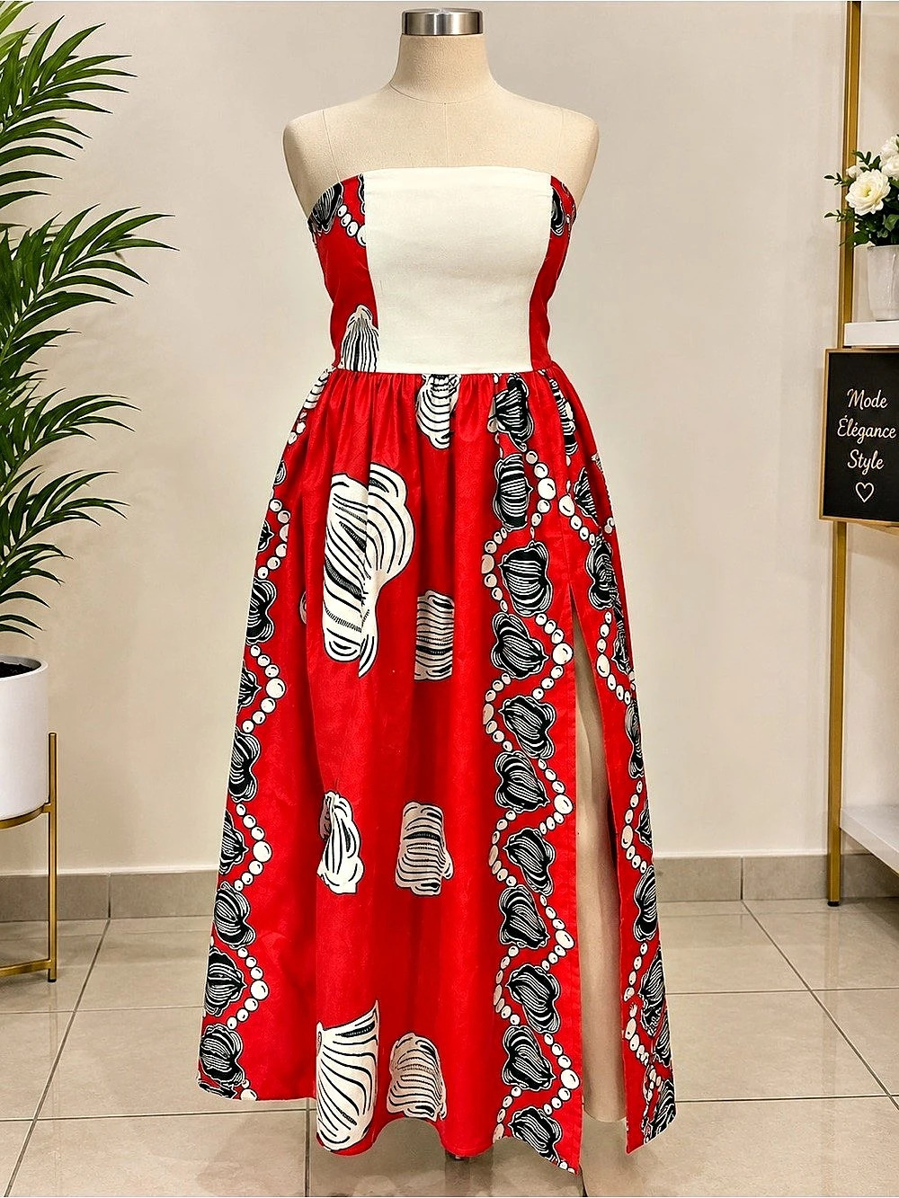 Women's Red & Black Maxi Dress
